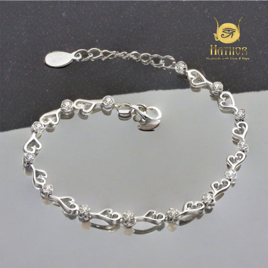 925 Sterling Silver Heart Bracelet