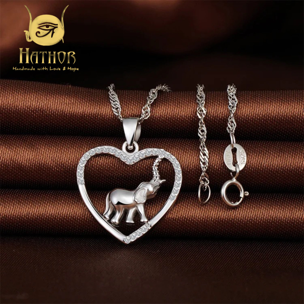 925 Sterling Silver Elephant Necklace