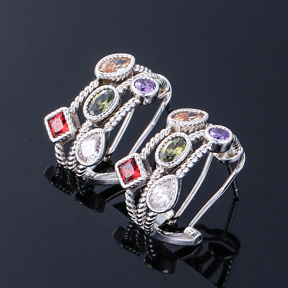 S925 Sterling Silver Jewelry Ear Nails Ear buckle Retro Hollow Fashion Women's Earrings for Party Birthday Gift