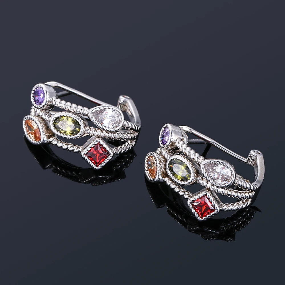 S925 Sterling Silver Jewelry Ear Nails Ear buckle Retro Hollow Fashion Women's Earrings for Party Birthday Gift