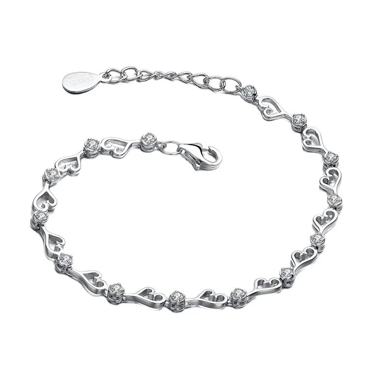 925 Sterling Silver Heart Bracelet