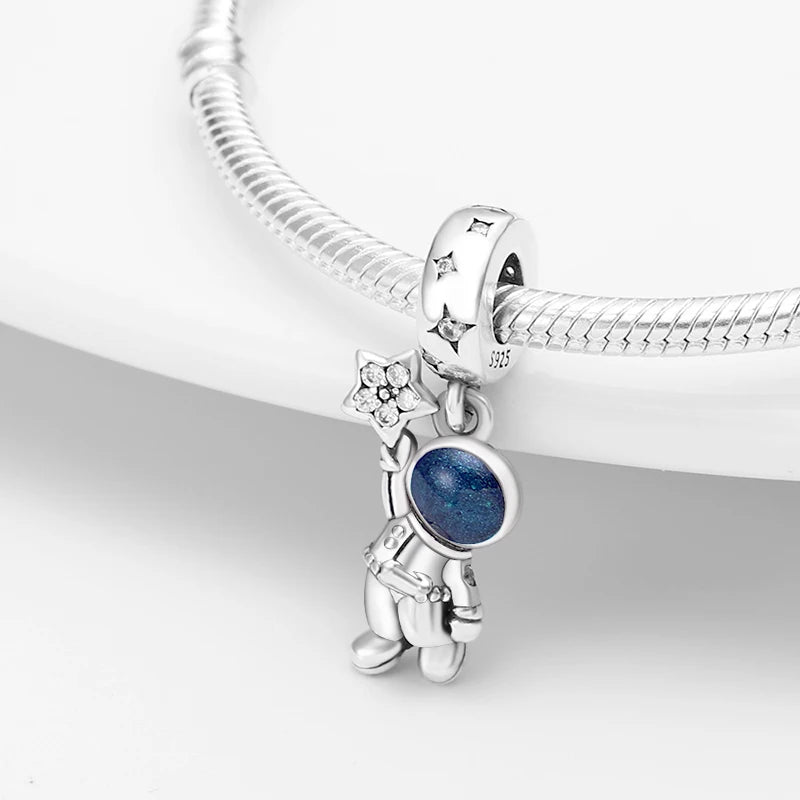 925 Sterling Silver Starry Sky Series Astronaut Charms Fits Original Pandora Bracelet Woman DIY Fashion Fine Jewelry Pendants