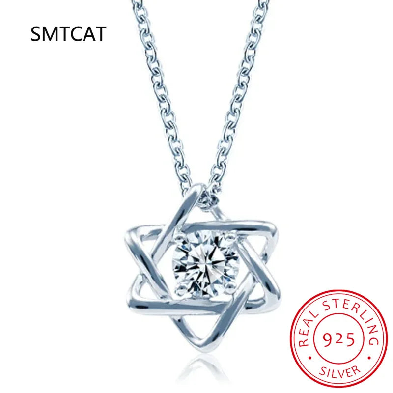 Collare Magen Star Of David 925 Sterling Silver Pendant Israel Chain Necklace Women Judaica Jewish Vintage Fine Jewelry