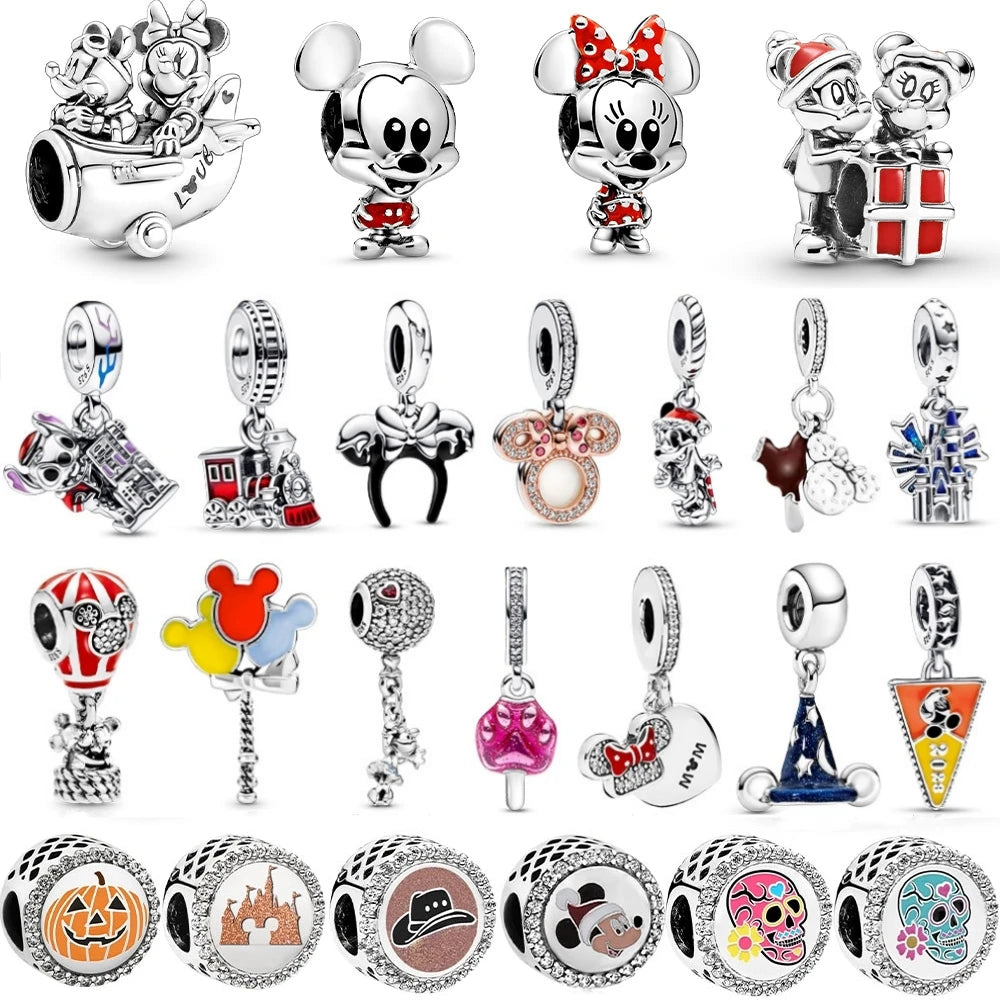 Disney Classic 925 Sterling Silver Bracelet Clip Charm For Women Fit Original Pan DIY Gold Bracelet Stitch Beads Jewelry 2024