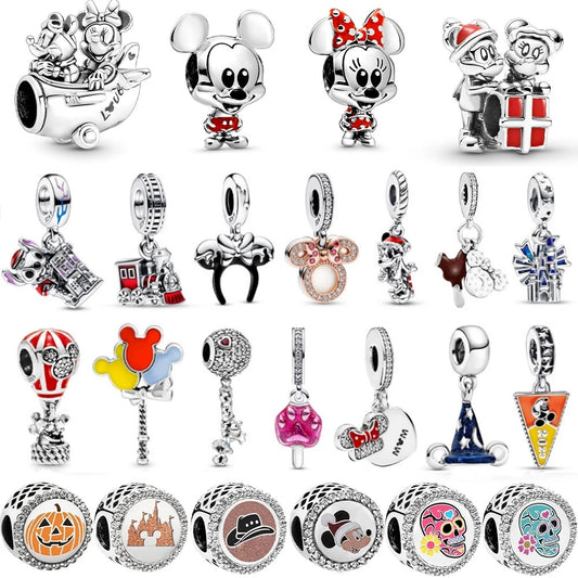 Disney Classic 925 Sterling Silver Bracelet Clip Charm For Women Fit Original Pan DIY Gold Bracelet Stitch Beads Jewelry 2024