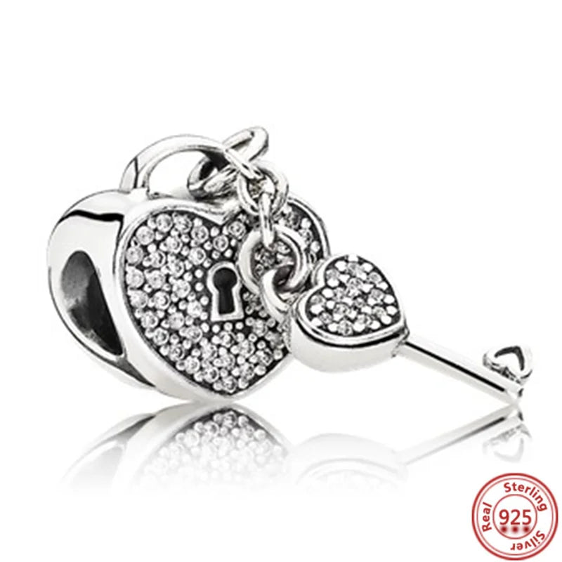 New Boy Girl Family Tree Lock Heart Snowflake Feather Beads Fit Original Pandora Charms Bracelets DIY Women 925 Silver Jewelry