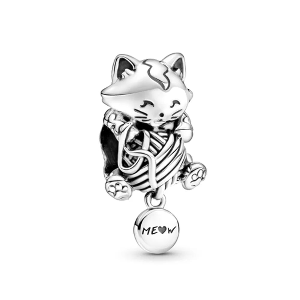 New Hot Sale 925 Sterling Silver Elephant Cat Rabbit Monkey Charms DIY Dangle Bead Fit Original Pandora Bracelet Fashion Jewelr