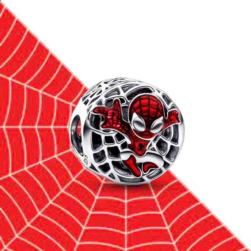 Genuine 925 Sterling Silver Spiderman Charm Plata De Ley for Pandora Original Bracelet DIY Jewelry Making Best Selling Gifts