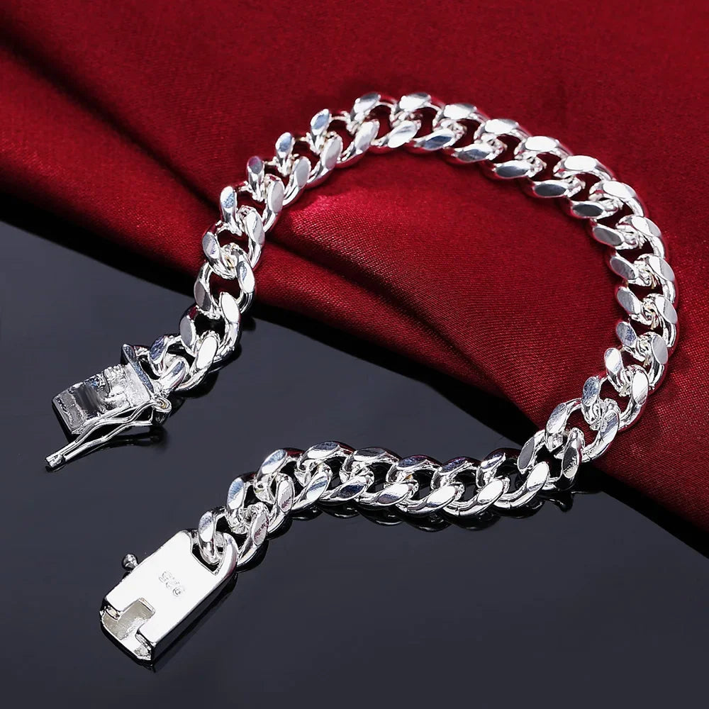 925 Sterling Silver Chain Exquisite Twisted Bracelet Fashion Charm Chain Women Men Solid Wedding Cute Simple Models Jewelry